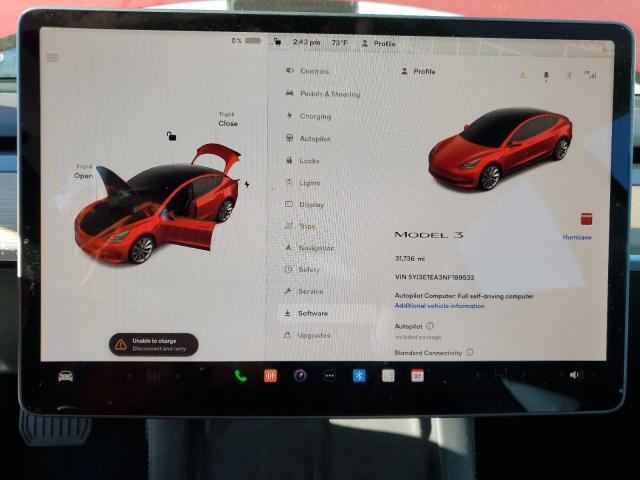 Photo 8 VIN: 5YJ3E1EA3NF189533 - TESLA MODEL 3 