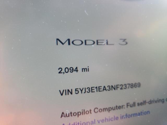 Photo 7 VIN: 5YJ3E1EA3NF237869 - TESLA MODEL 3 