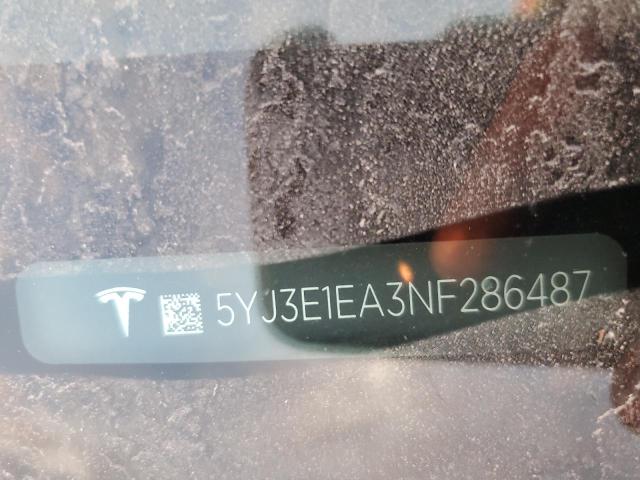 Photo 11 VIN: 5YJ3E1EA3NF286487 - TESLA MODEL 3 