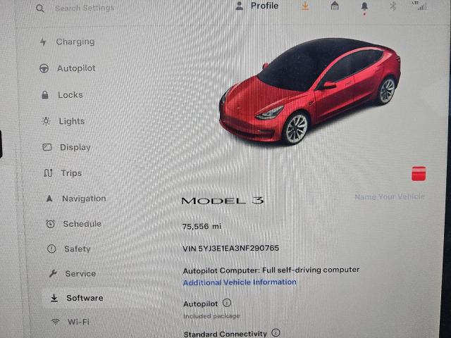 Photo 8 VIN: 5YJ3E1EA3NF290765 - TESLA MODEL 3 