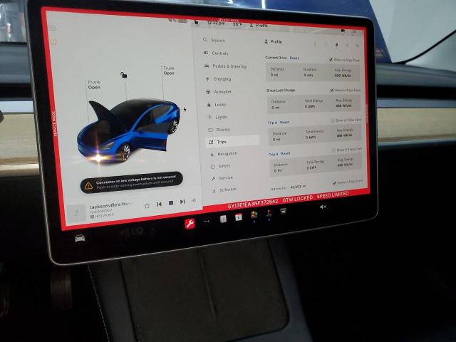 Photo 8 VIN: 5YJ3E1EA3NF372642 - TESLA MODEL 3 