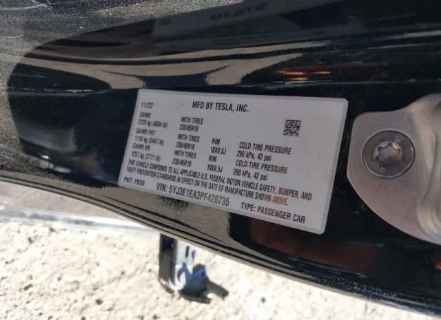 Photo 8 VIN: 5YJ3E1EA3PF426735 - TESLA MODEL 3 