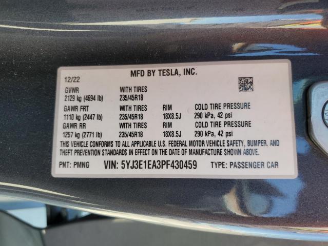 Photo 11 VIN: 5YJ3E1EA3PF430459 - TESLA MODEL 3 