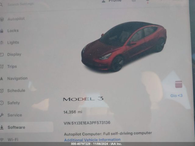 Photo 6 VIN: 5YJ3E1EA3PF573136 - TESLA MODEL 3 