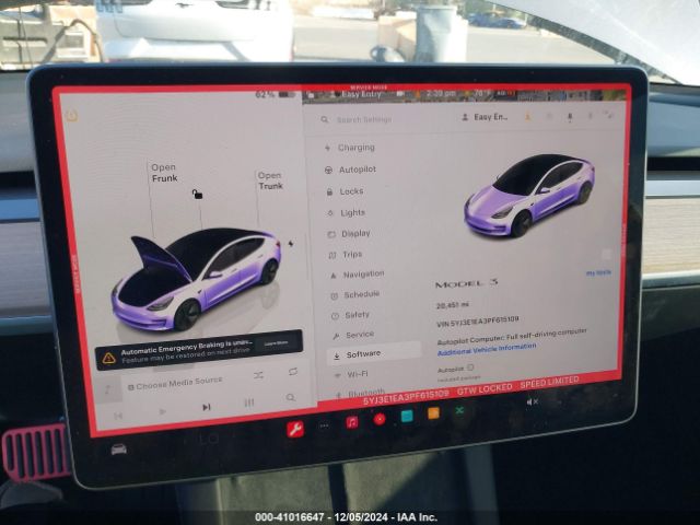 Photo 6 VIN: 5YJ3E1EA3PF615109 - TESLA MODEL 3 