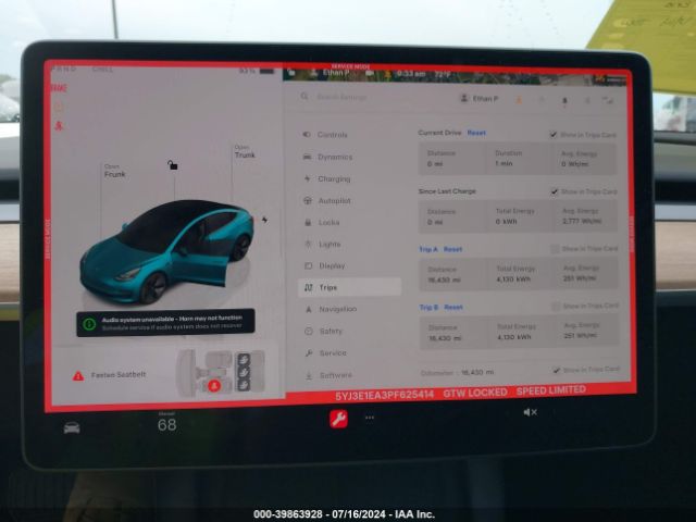 Photo 6 VIN: 5YJ3E1EA3PF625414 - TESLA MODEL 3 