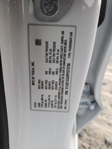 Photo 11 VIN: 5YJ3E1EA3PF673706 - TESLA MODEL 3 