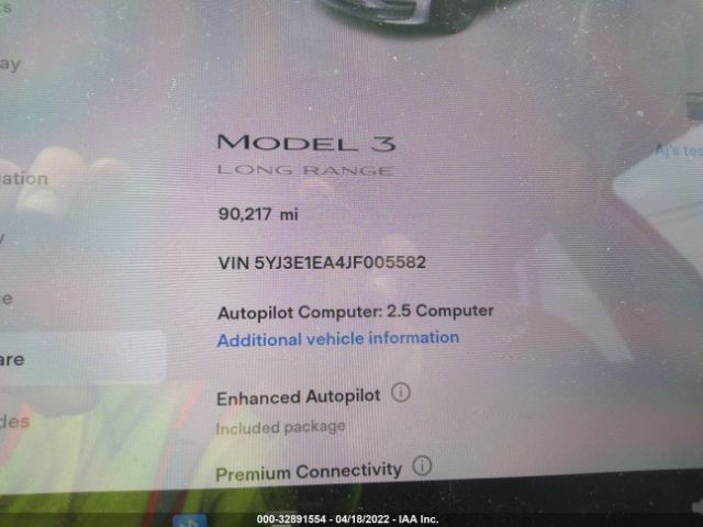 Photo 6 VIN: 5YJ3E1EA4JF005582 - TESLA MODEL 3 