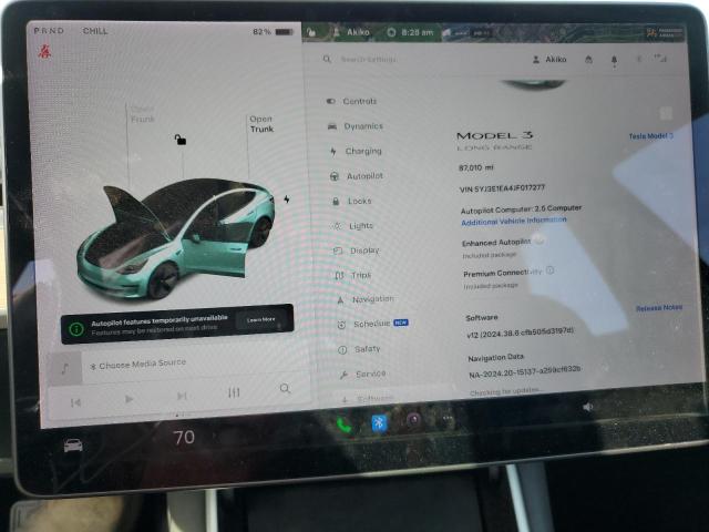 Photo 8 VIN: 5YJ3E1EA4JF017277 - TESLA MODEL 3 