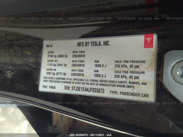 Photo 8 VIN: 5YJ3E1EA4JF033673 - TESLA MODEL 3 