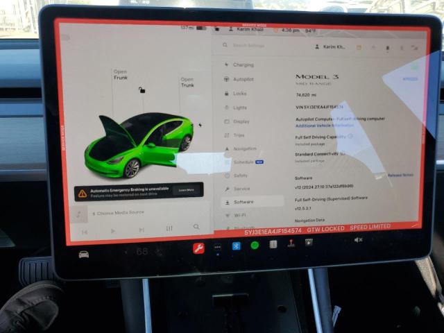 Photo 8 VIN: 5YJ3E1EA4JF154574 - TESLA MODEL 3 