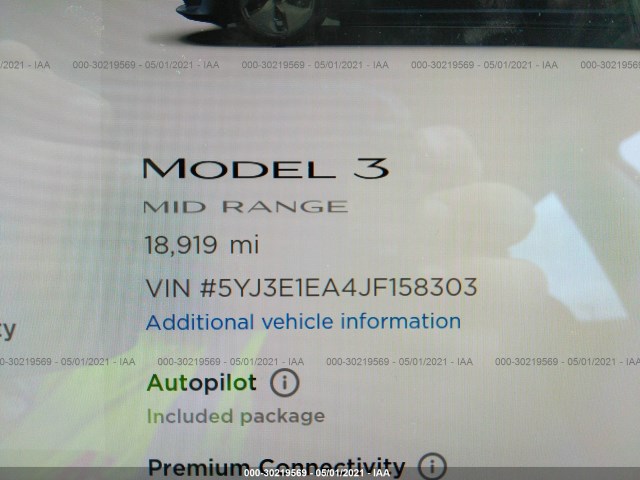 Photo 6 VIN: 5YJ3E1EA4JF158303 - TESLA MODEL 3 