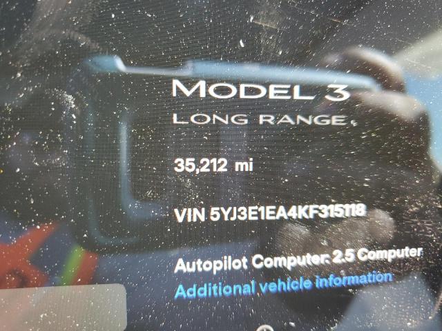 Photo 7 VIN: 5YJ3E1EA4KF315118 - TESLA MODEL 3 