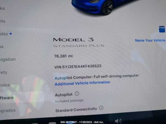 Photo 6 VIN: 5YJ3E1EA4KF436523 - TESLA MODEL 3 