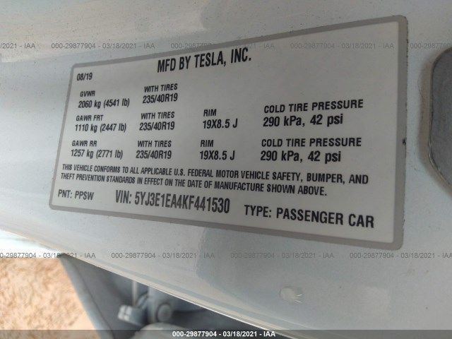 Photo 8 VIN: 5YJ3E1EA4KF441530 - TESLA MODEL 3 