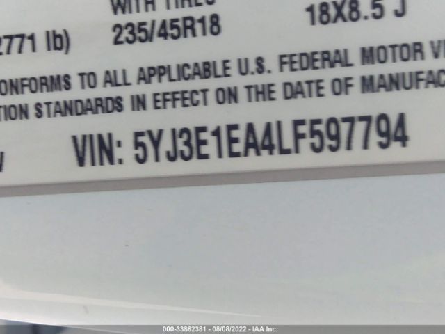 Photo 8 VIN: 5YJ3E1EA4LF597794 - TESLA MODEL 3 