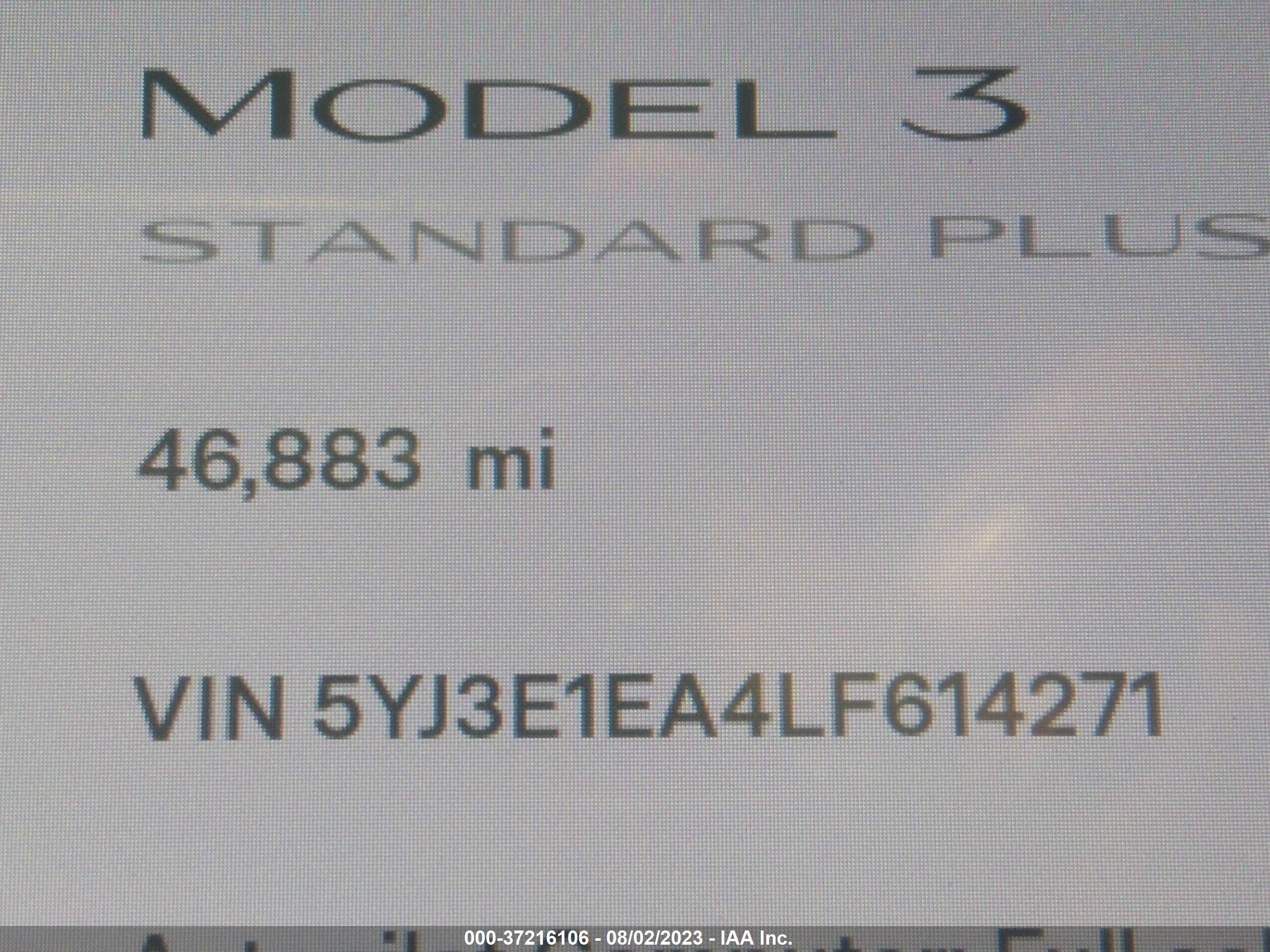 Photo 14 VIN: 5YJ3E1EA4LF614271 - TESLA MODEL 3 