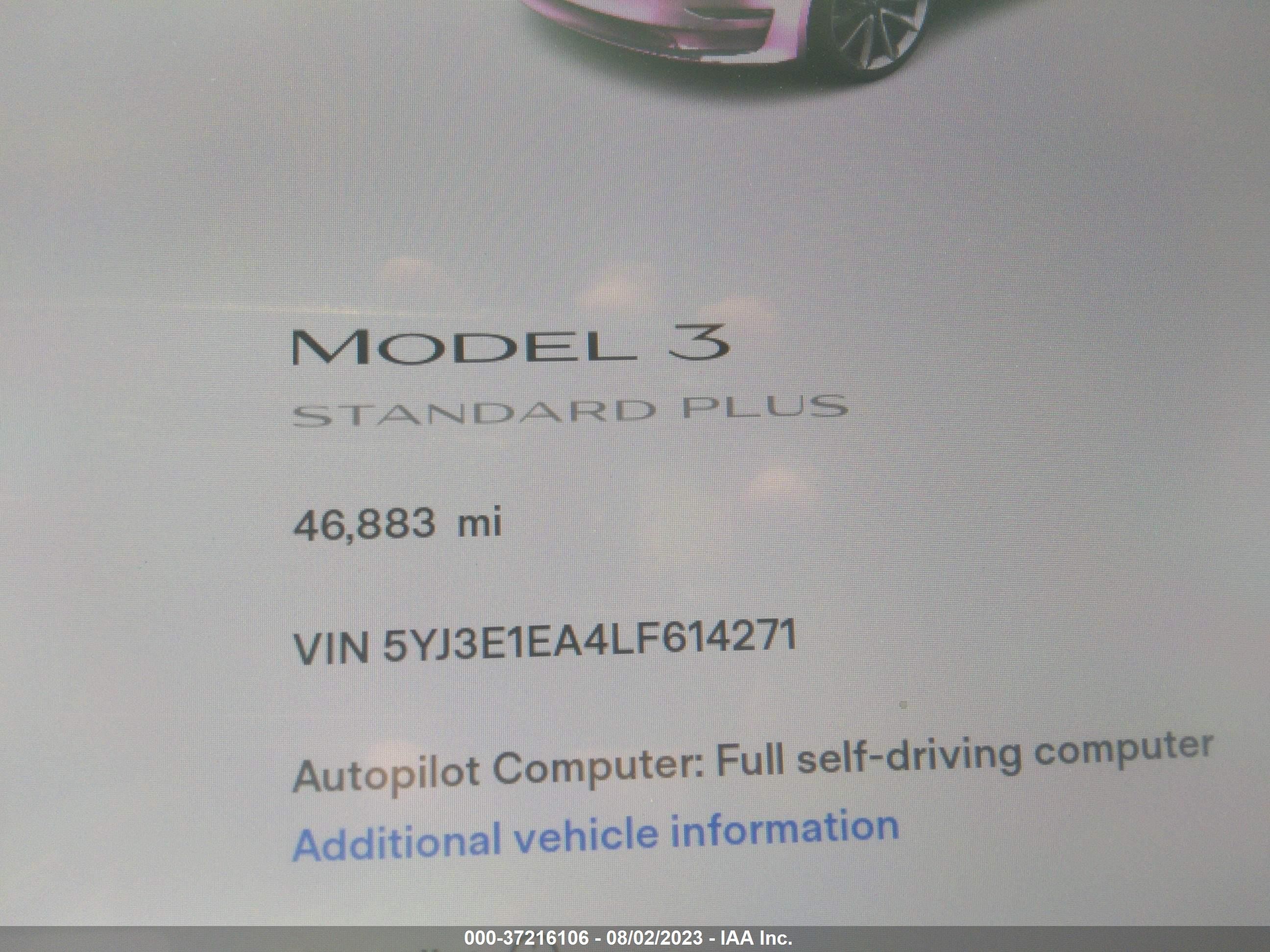 Photo 6 VIN: 5YJ3E1EA4LF614271 - TESLA MODEL 3 