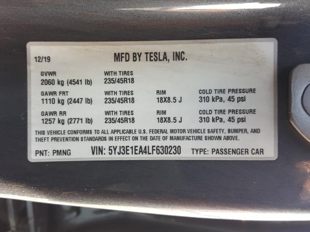 Photo 9 VIN: 5YJ3E1EA4LF630230 - TESLA MODEL 3 