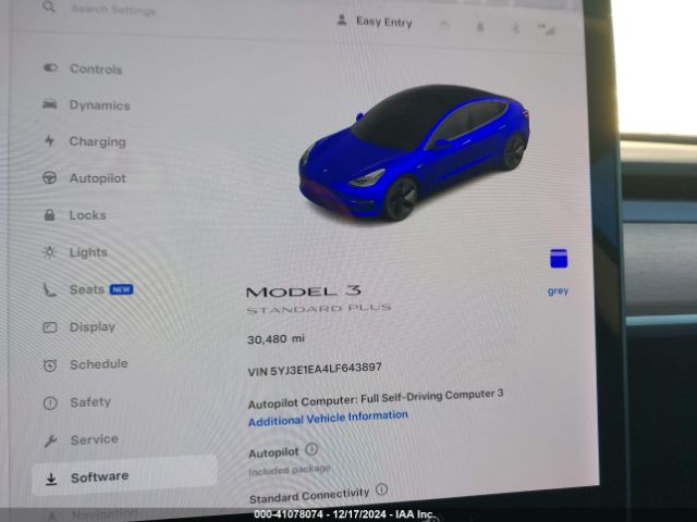 Photo 6 VIN: 5YJ3E1EA4LF643897 - TESLA MODEL 3 