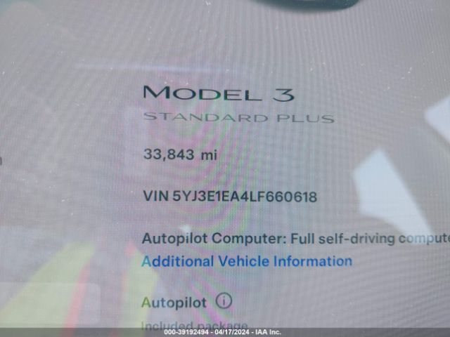 Photo 6 VIN: 5YJ3E1EA4LF660618 - TESLA MODEL 3 