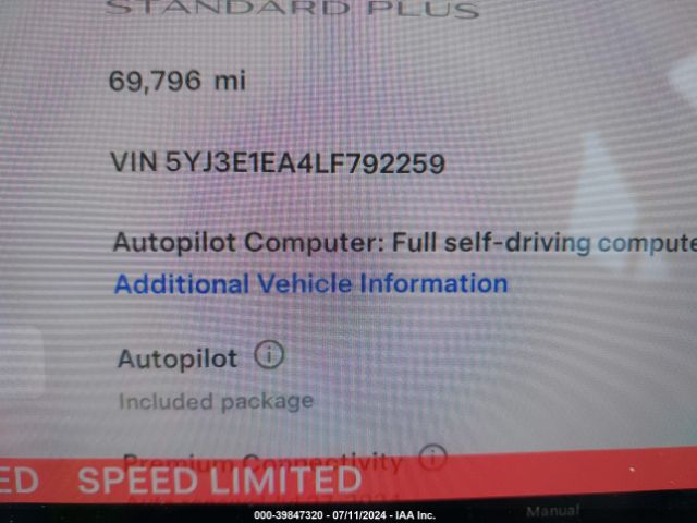 Photo 8 VIN: 5YJ3E1EA4LF792259 - TESLA MODEL 3 