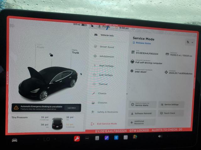 Photo 8 VIN: 5YJ3E1EA4LF802224 - TESLA MODEL 3 