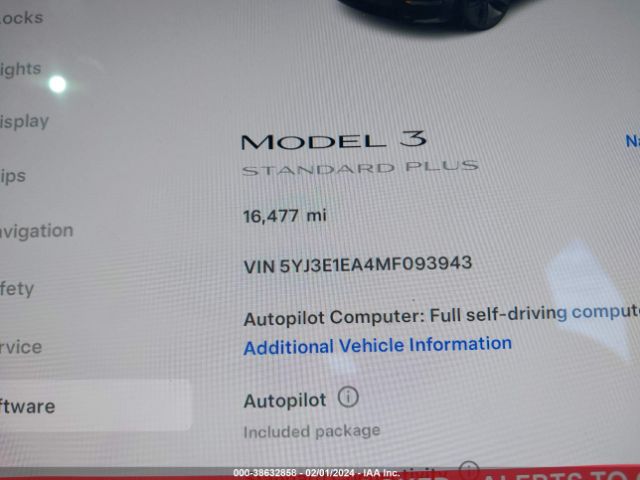 Photo 6 VIN: 5YJ3E1EA4MF093943 - TESLA MODEL 3 