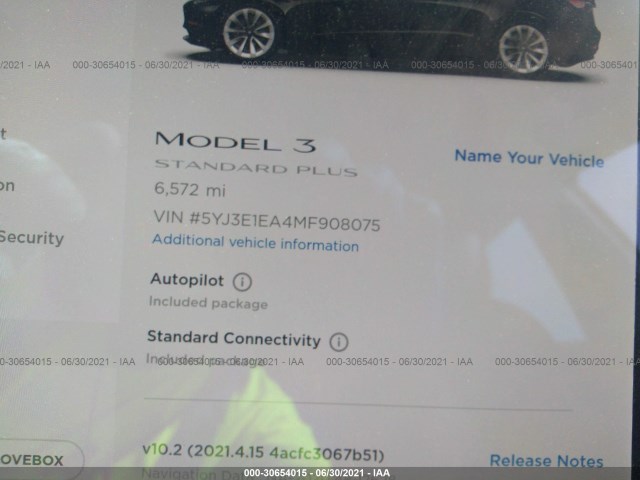 Photo 6 VIN: 5YJ3E1EA4MF908075 - TESLA MODEL 3 