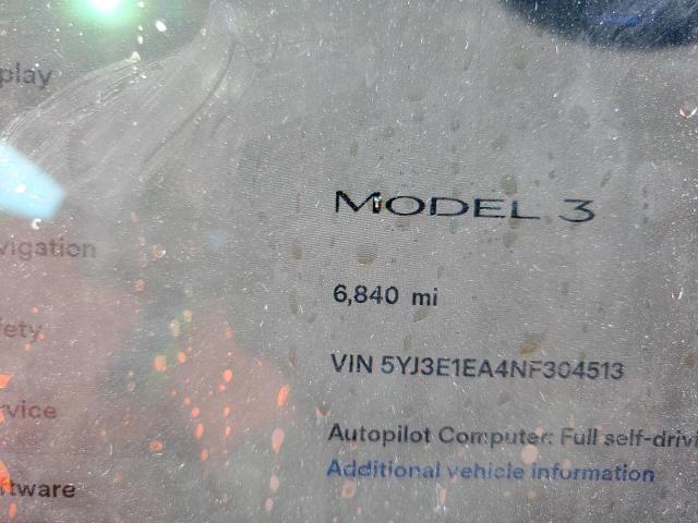 Photo 7 VIN: 5YJ3E1EA4NF304513 - TESLA MODEL 3 