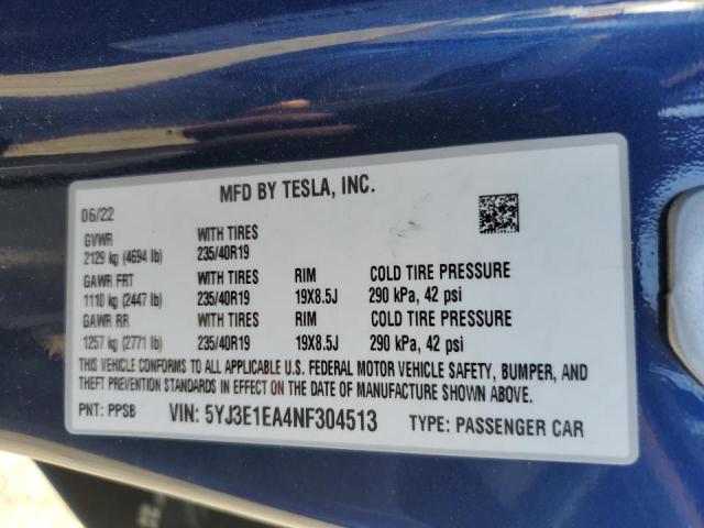 Photo 9 VIN: 5YJ3E1EA4NF304513 - TESLA MODEL 3 