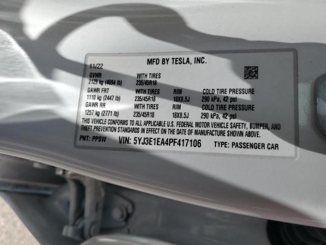 Photo 12 VIN: 5YJ3E1EA4PF417106 - TESLA MODEL 3 