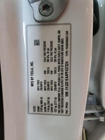 Photo 12 VIN: 5YJ3E1EA4PF437324 - TESLA MODEL 3 