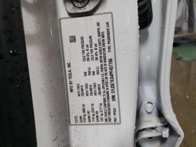 Photo 12 VIN: 5YJ3E1EA4PF457766 - TESLA MODEL 3 