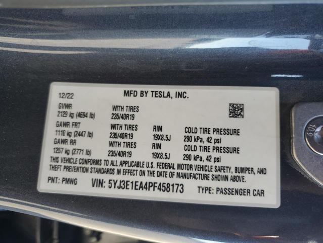 Photo 12 VIN: 5YJ3E1EA4PF458173 - TESLA MODEL 3 