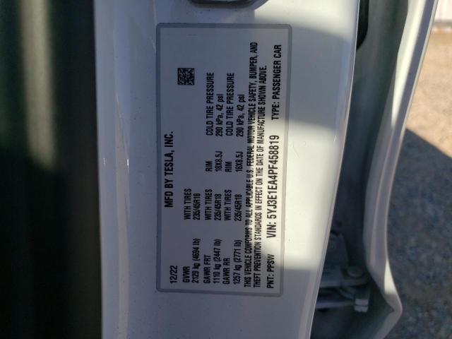 Photo 12 VIN: 5YJ3E1EA4PF458819 - TESLA MODEL 3 