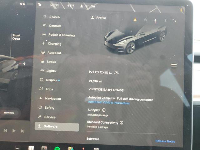 Photo 8 VIN: 5YJ3E1EA4PF459405 - TESLA MODEL 3 