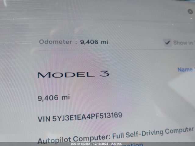 Photo 6 VIN: 5YJ3E1EA4PF513169 - TESLA MODEL 3 