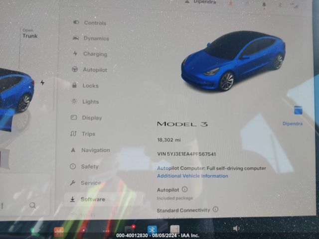 Photo 6 VIN: 5YJ3E1EA4PF567541 - TESLA MODEL 3 