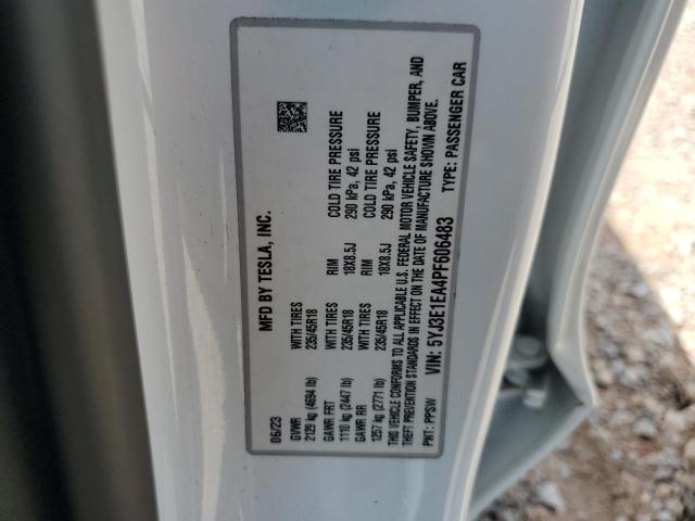 Photo 11 VIN: 5YJ3E1EA4PF606483 - TESLA MODEL 3 