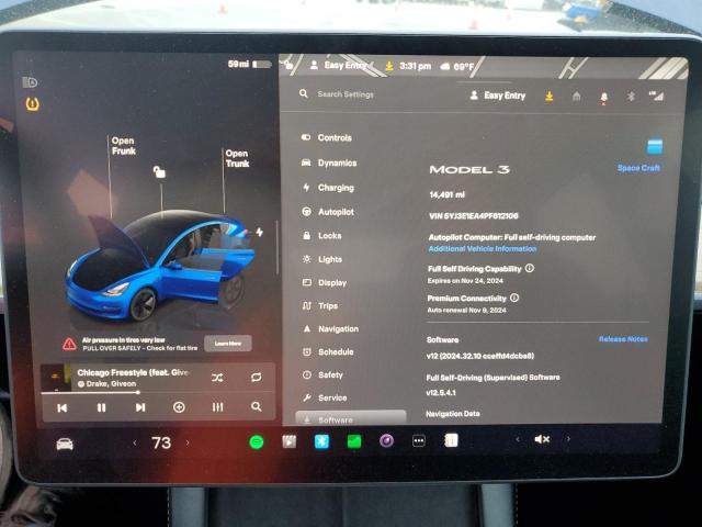 Photo 8 VIN: 5YJ3E1EA4PF612106 - TESLA MODEL 3 