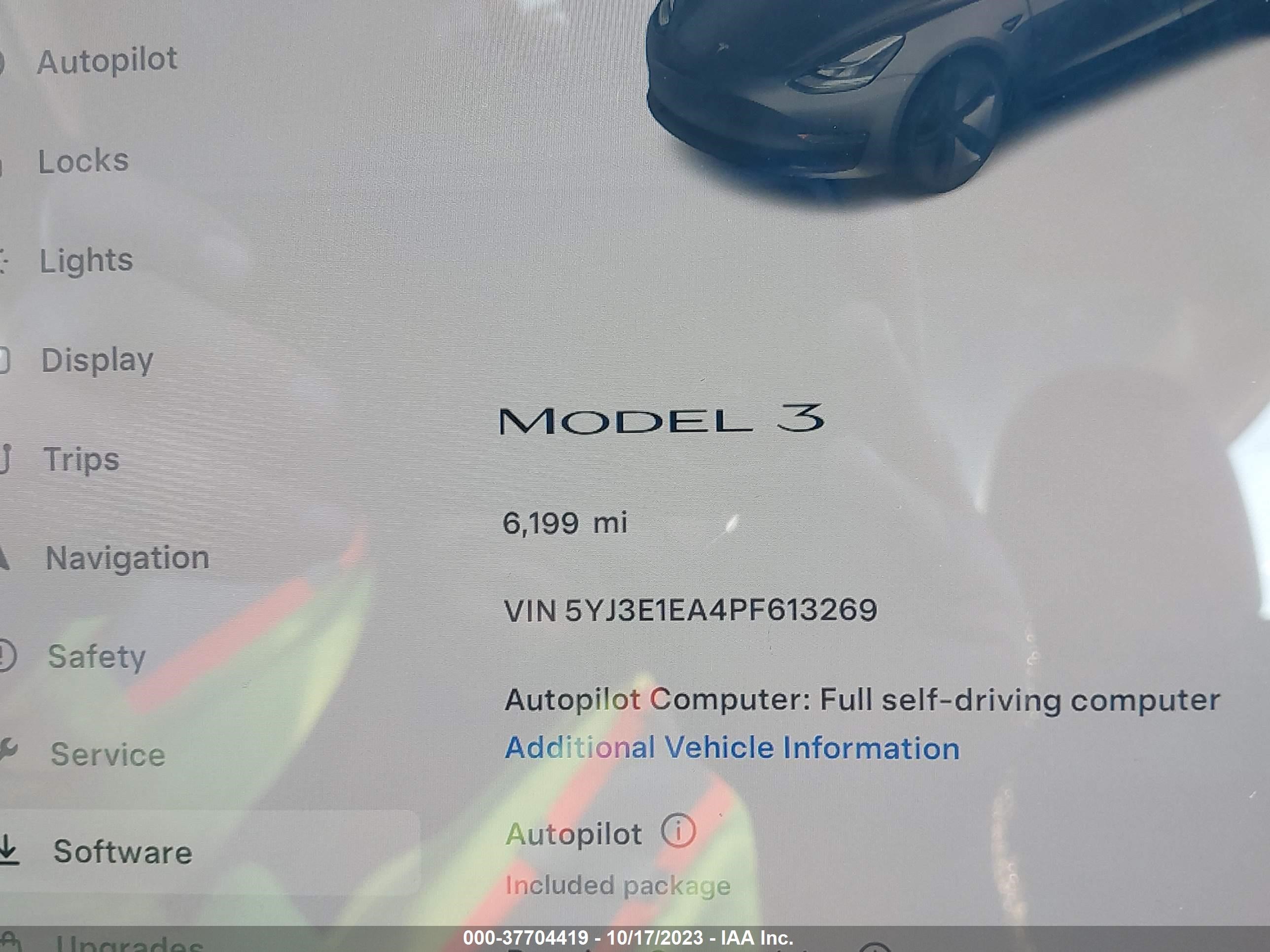 Photo 14 VIN: 5YJ3E1EA4PF613269 - TESLA MODEL 3 