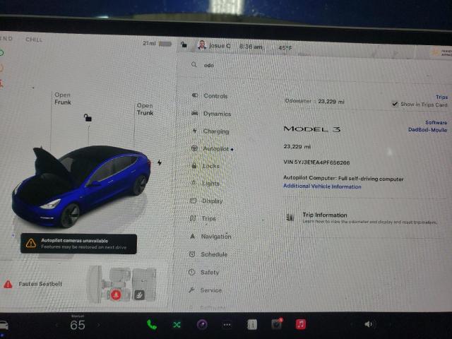 Photo 8 VIN: 5YJ3E1EA4PF656266 - TESLA MODEL 3 