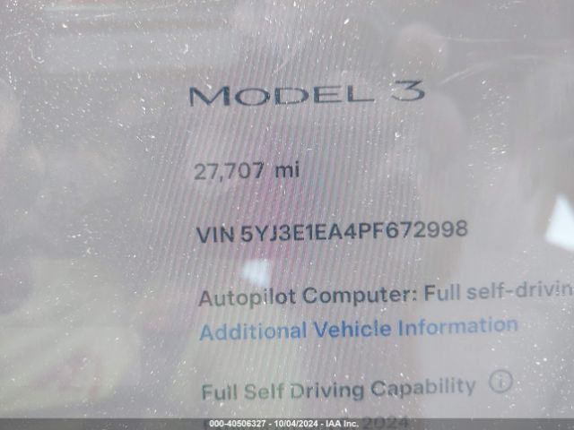 Photo 6 VIN: 5YJ3E1EA4PF672998 - TESLA MODEL 3 