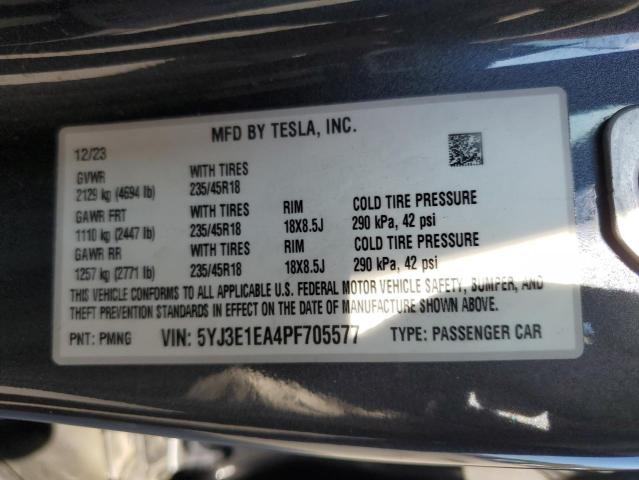 Photo 11 VIN: 5YJ3E1EA4PF705577 - TESLA MODEL 3 