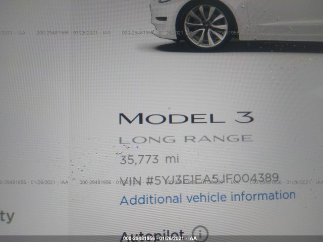 Photo 6 VIN: 5YJ3E1EA5JF004389 - TESLA MODEL 3 