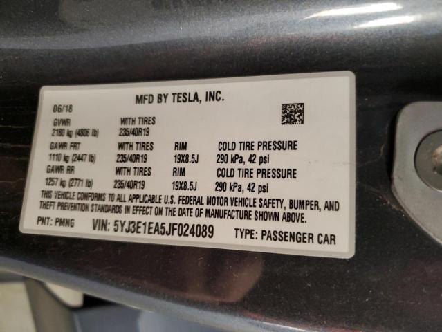 Photo 11 VIN: 5YJ3E1EA5JF024089 - TESLA MODEL 3 