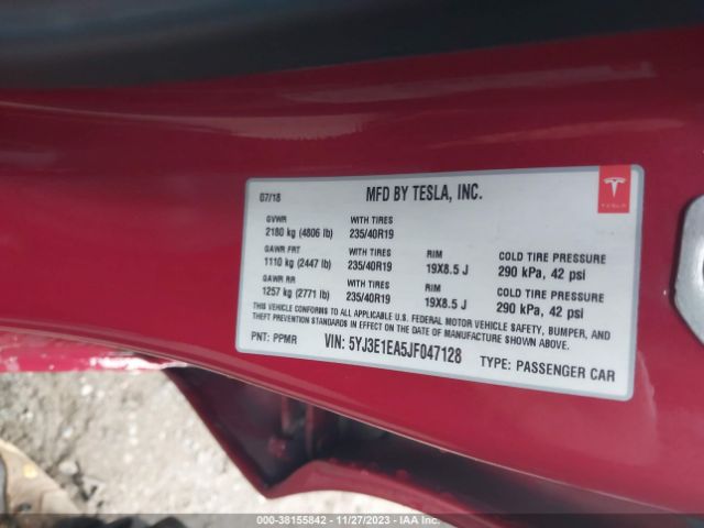 Photo 8 VIN: 5YJ3E1EA5JF047128 - TESLA MODEL 3 