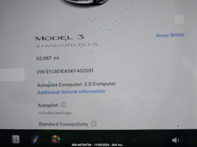 Photo 6 VIN: 5YJ3E1EA5KF402591 - TESLA MODEL 3 