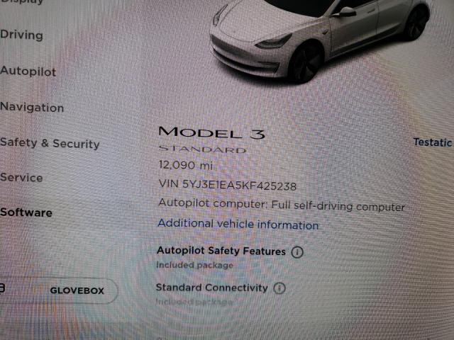 Photo 7 VIN: 5YJ3E1EA5KF425238 - TESLA MODEL 3 